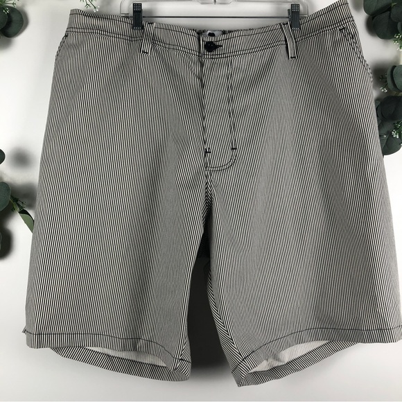 Winston Box Men Shorts Black BlackWhite Stripe Elastic Back Waist Short Sz 50 - Picture 1 of 10